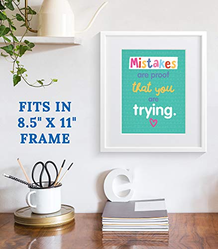 Carson Dellosa 12-Piece Growth Mindset 8.5"x 11” Positive Quote Wall Poster Set, Motivational Posters for Classroom Bulletin Board, Inspirational Wall Decor, Classroom Decoration