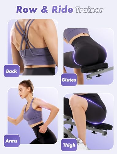Sportsroyals Squat Machine for Home,Rodeo Core Exercise Machine,330lbs Foldable,Adjustable 4 Resistance Bands,Ride & Rowing Machine for Botty Glutes Butt Thighs,Ab Back/Leg Press Hip Thrust