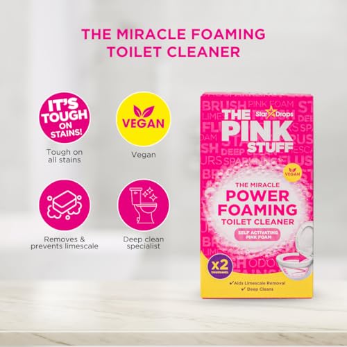 Stardrops - The Pink Stuff - The Miracle Power Foaming Toilet Cleaner - 2 Treatments - Self Activating Pink Foam, 25 ounce (Pack of 1)