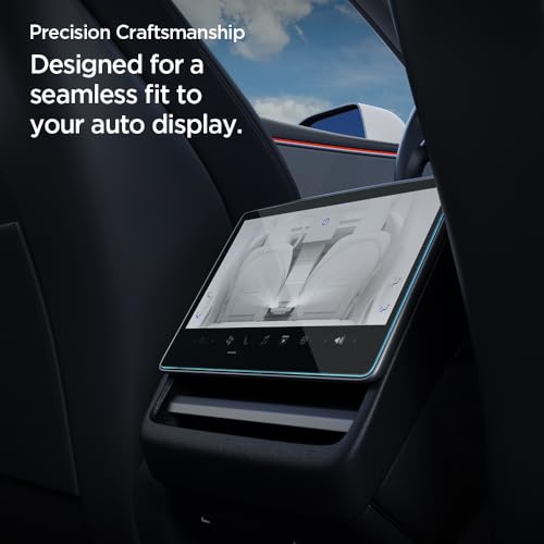 Spigen Tempered Glass Screen Protector [GlasTR Slim] designed for Tesla Model 3 (2024/2025), New Model Y Juniper (2025/2026) 8" Rear Touchscreen - Matte/Anti Finger Print