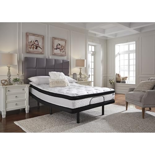Signature Design by Ashley King Size Chime 12 Inch Medium Firm Hybrid Mattress with Cooling Gel Memory Foam for Pressure Relief