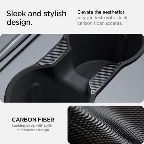 Spigen Cup Holder Insert Relaxed Grip Designed for Tesla Model 3 & Y 2025/2024/2023 [Not Compatible with Model 3 2025/2024 Refresh & New Tesla Model Y 2025 Refresh] (Up to Trenta Cups)