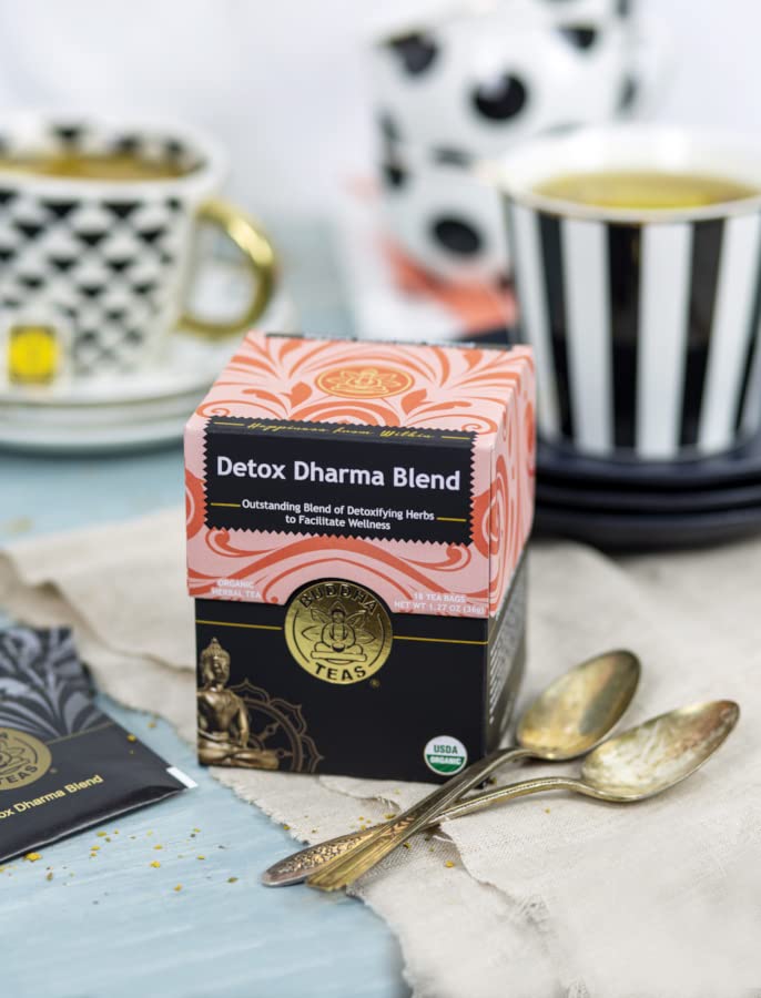 Buddha Teas Organic Detox Dharma Blend - OU Kosher, USDA Organic, CCOF Organic, 18 Bleach-Free Tea Bags