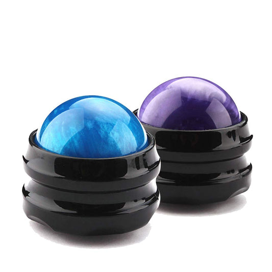 SUNANTH Massage Roller Ball,2-Pack Handheld Massage Therapy and Relax Tool for Sore Muscles,Joint Pain Relief Relaxing,Full Body Deep Tissue Massage(Blue&Purple)