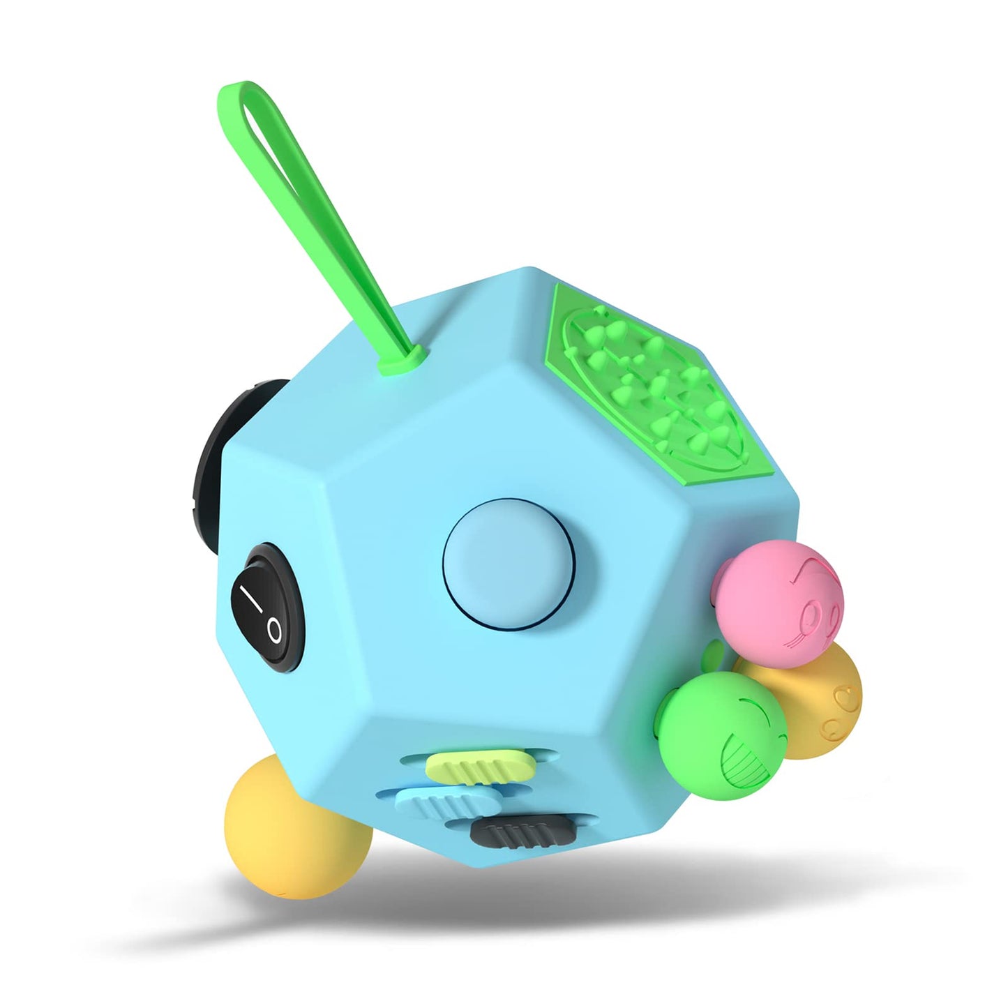 Fidget Dodecagon –12-Side Fidget Toys Cube Relieves Stress and Anxiety Anti Depression Cube for Children and Adults Easter Basket Stuffers Gift Idea (B3 Blue Sky)