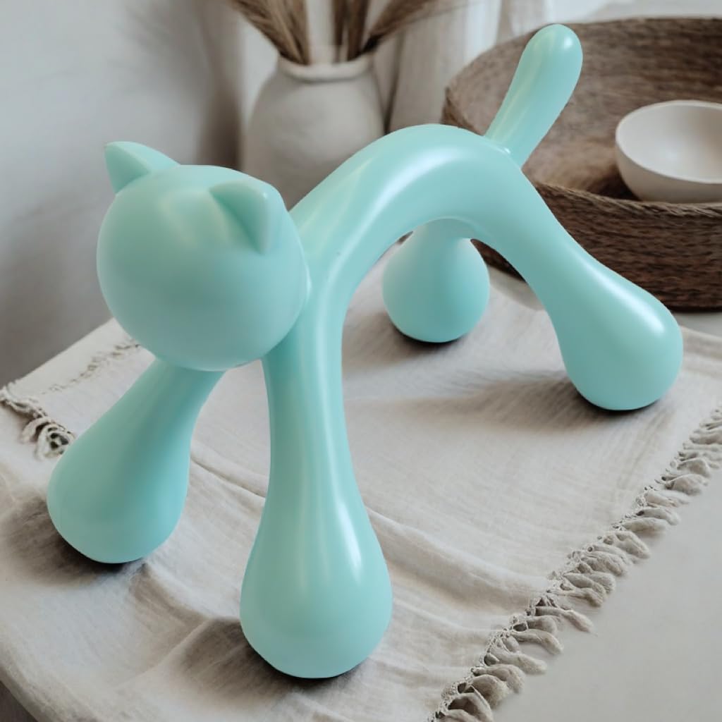 Mnelaeopli Manual Massager Tool, Deep Tissue Massage Tool for Muscles Relaxation, Mini Massager Tool for Back Neck Arm Shoulder Calf Thigh Leg - Blue