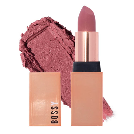 Bossy Cosmetics Matte, Long Lasting, Hydrating Vegan Lipstick with Vitamin E and Watermelon Seed Oil (Experienced- Light Pink/Purple Color)