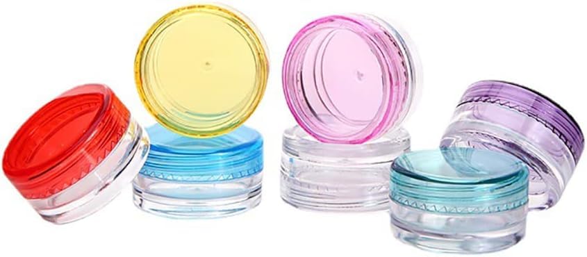 10 Pcs Multicolour Plastic Face Cream Jars Mini Lotion Containers Small Toiletries Pots Empty Refillable Makeup Container Travel Portable Cosmetic Jars for Beauty Products Refillable Containers