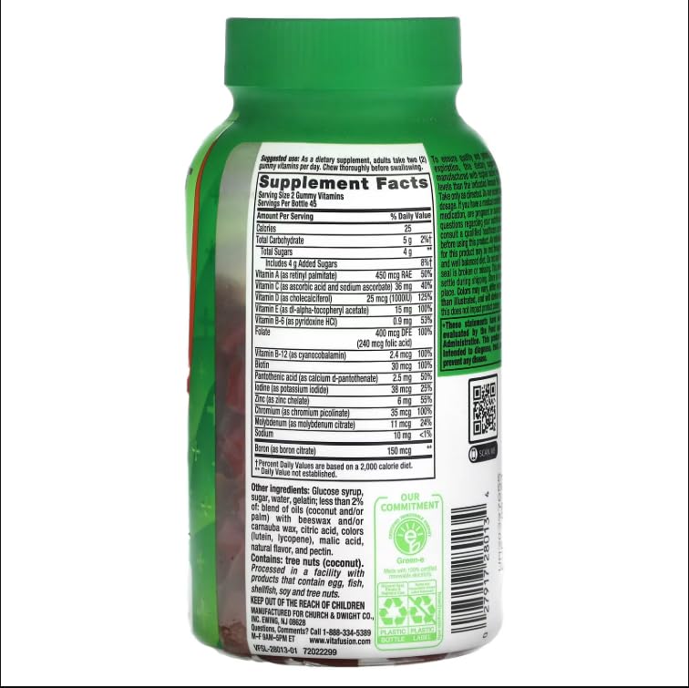 Vitafusion Multi+ Immune Support* – 2-in-1 Benefits & Flavors – Adult Gummy Vitamins with Vitamin C, Zinc, Daily Multivitamins, 90 Count