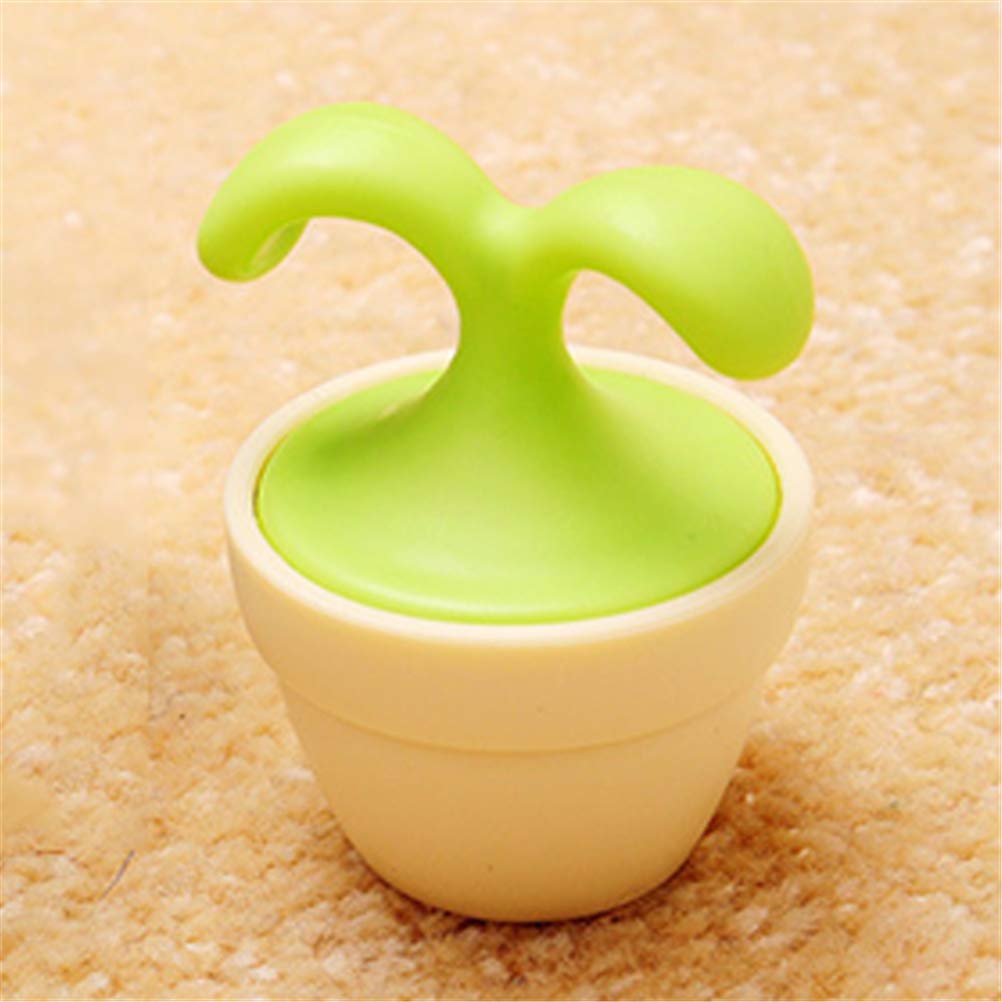 XKGD 16xi 2PCS Handheld Body Massager Mini Potted Plant Shaped Roller Ball Bead Relaxation Neck Foot Face Pot Desk Decor Massage Cooling for Neck (Green with White)