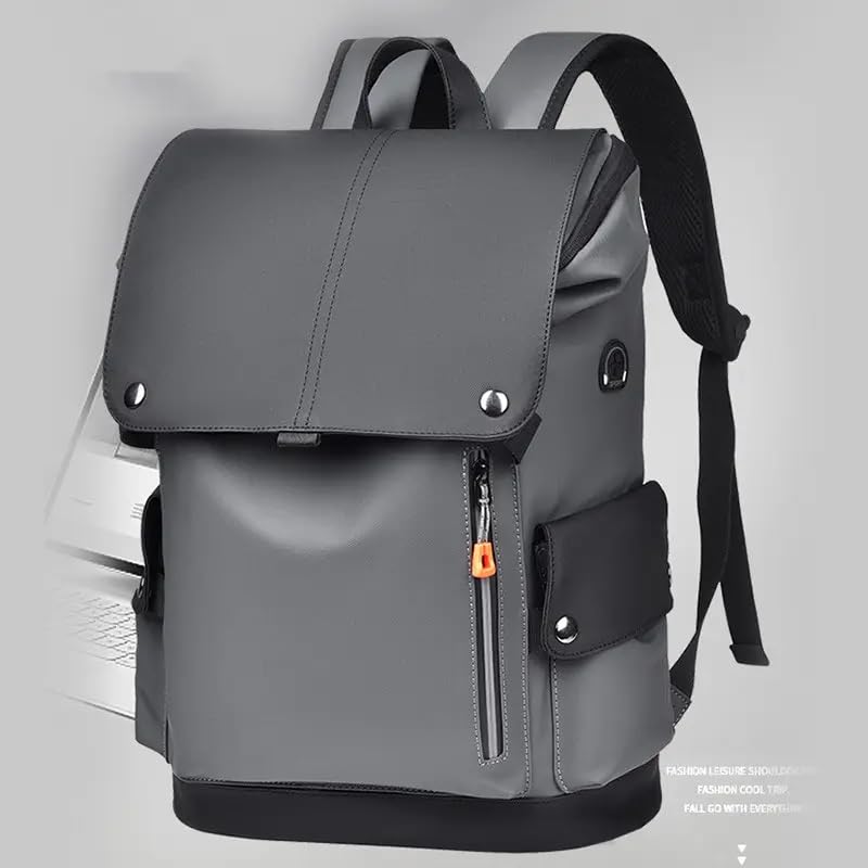 Smart Travel backpack Waterproof,Scratch-Resistant,Camping,Hiking,Sport,school,college Bag,Business,fits up to 15.6 Inch Laptop with built-in USB port & headphones port for Men & Women Black-Gray