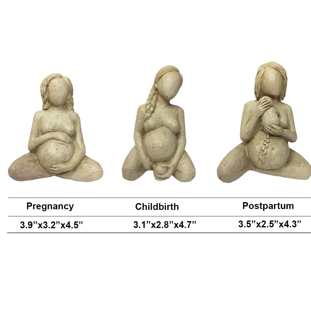 CHBDJY Pregnant Women Body Statue, Woman Postpartum Figure, Great Mother Sculpture for Home Decor, Baby Birth Process Memorial Statue, Collectible Gifts