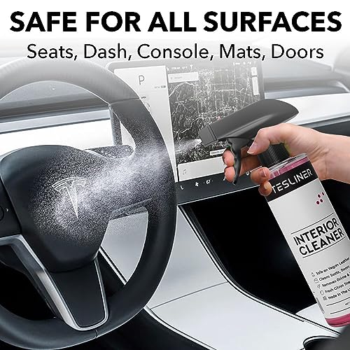 Tesla Seat Cleaner & Stain Remover - Biodegradable, Safe on Black & White Vegan Leather, Interior Cleaning Products for Seats, Dash, Console | Tesla Model 3 Y S X Car Accessories for 2025