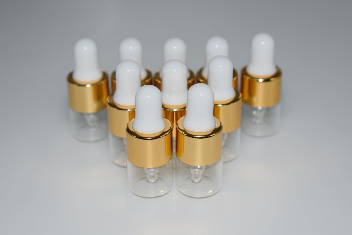 Hustar Small Dropper Bottle, 10pcs 1ml Mini Sample Dropper Bottles Mini Makeup Containers for Travel Liquids Tiny Glass