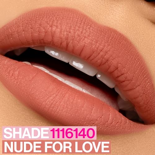 wet n wild Soft Blur Matte Lipstick, Velvety Semi-Sheer Buildable Color, Soft Matte Powdery Finish, Comfortable Wear, Vegan & Cruelty-Free - Nude for Love