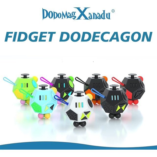 Fidget Dodecagon –12-Side Fidget Toys Cube Relieves Stress and Anxiety Anti Depression Cube for Children and Adults Easter Basket Stuffers Gift Idea (B3 Blue Sky)