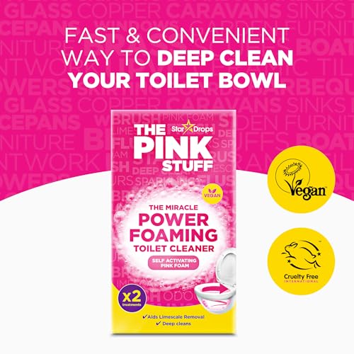 Stardrops - The Pink Stuff - The Miracle Power Foaming Toilet Cleaner - 2 Treatments - Self Activating Pink Foam, 25 ounce (Pack of 1)