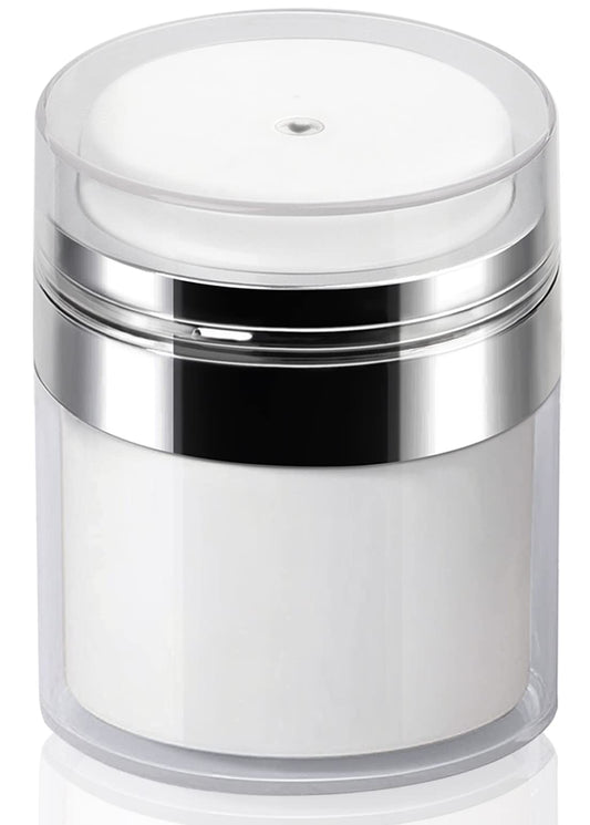 Airless Pump Jar - 0.5 Oz Travel Lotion Container Pump Dispenser for Cream, Mothers Birthday Gifts for Mom, Refillable Empty Jar Vacuum Bottle for Moisturizer, Skincare, Makeup