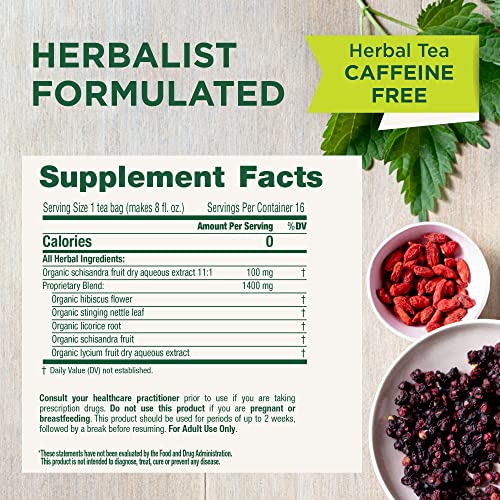 Traditional Medicinals Tea, Organic Everyday Detox Schisandra Berry, Supports Healthy Liver Function, Detox, 16 Tea Bags