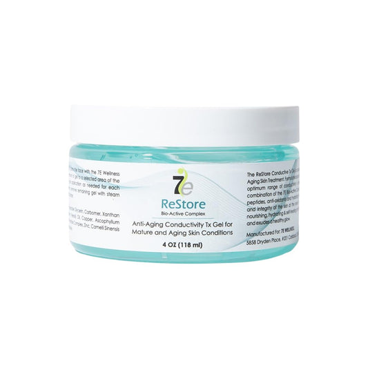 myolift 7E Wellness ReStore Conductive Microcurrent Gel with Bio-Active Complex - 4oz - Facial Skin Care with Green Tea Extract, Hyaluronic Acid & Collagen Peptides - Anti-Aging & Skin Tightening