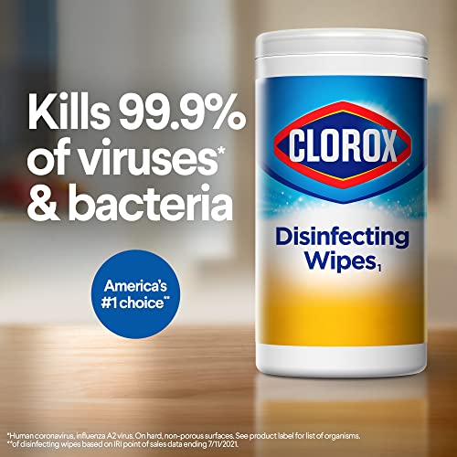 Clorox Cleaning Bundle Disinfecting Mist Lemon and Orange Blossom Scent (1 Spray Bottle & 1 Refill, 16 Fl Oz Each) Disinfecting Wipes (3-Pack, 75ct Each)