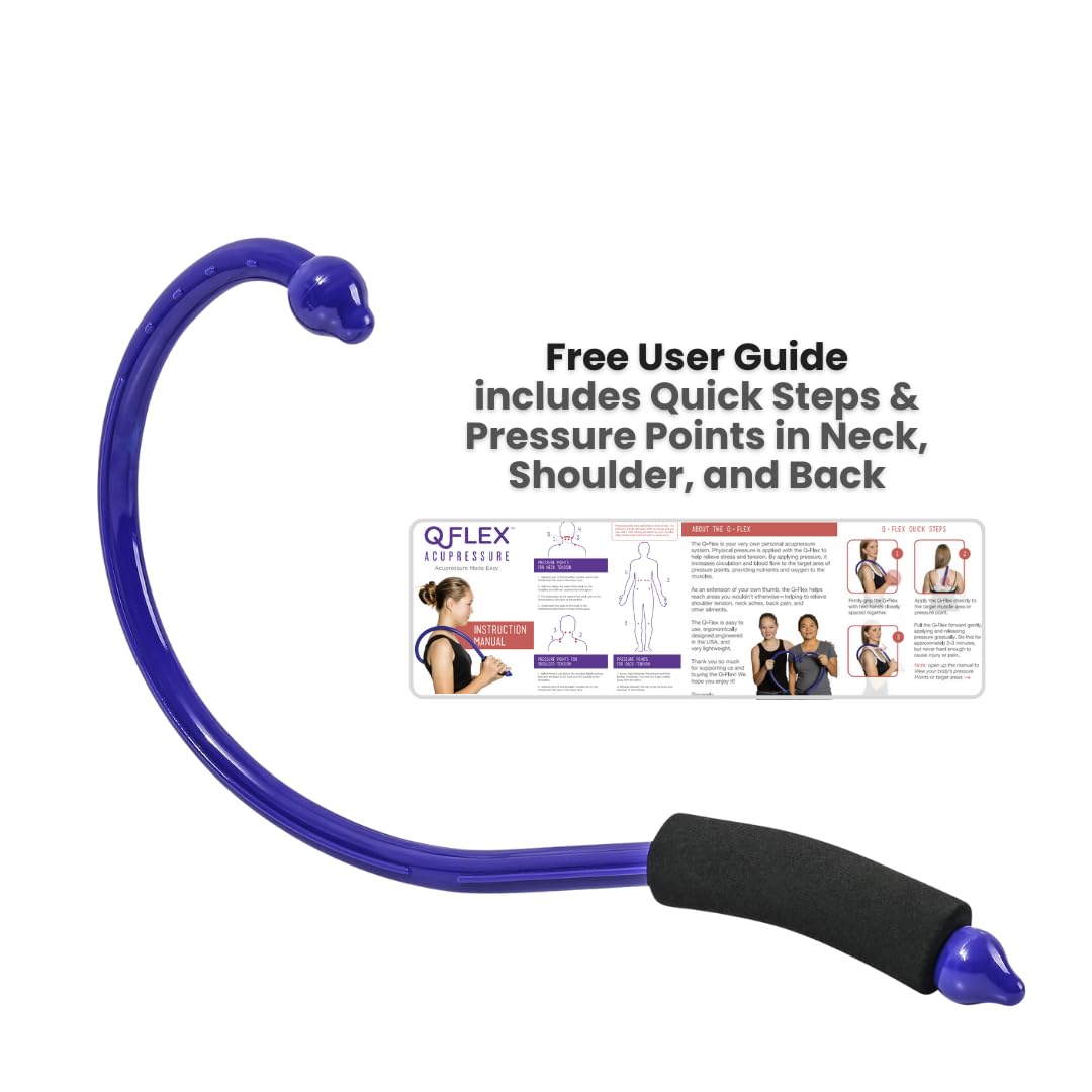 Q-Flex Massage Tool - Self-Massage Stick - Trigger Point Therapy, Muscle Care, Relaxation - Easy-to-Use Massager for Home & Travel - Seen On Shark Tank - Back, Neck, Shoulders, Feet - Great Gift Idea