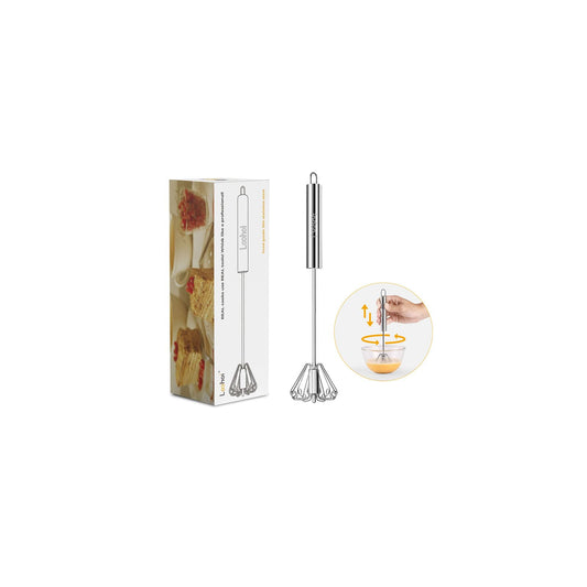 2025 New Upgraded Stainless Steel Semi-Automatic Whisk - Easy to Use Whizzy Whisk,Versatile Wisker Tool for Cooking,Kitchen Essential Egg Beater for Baking,Whisking,Beating & Stirring (10in）