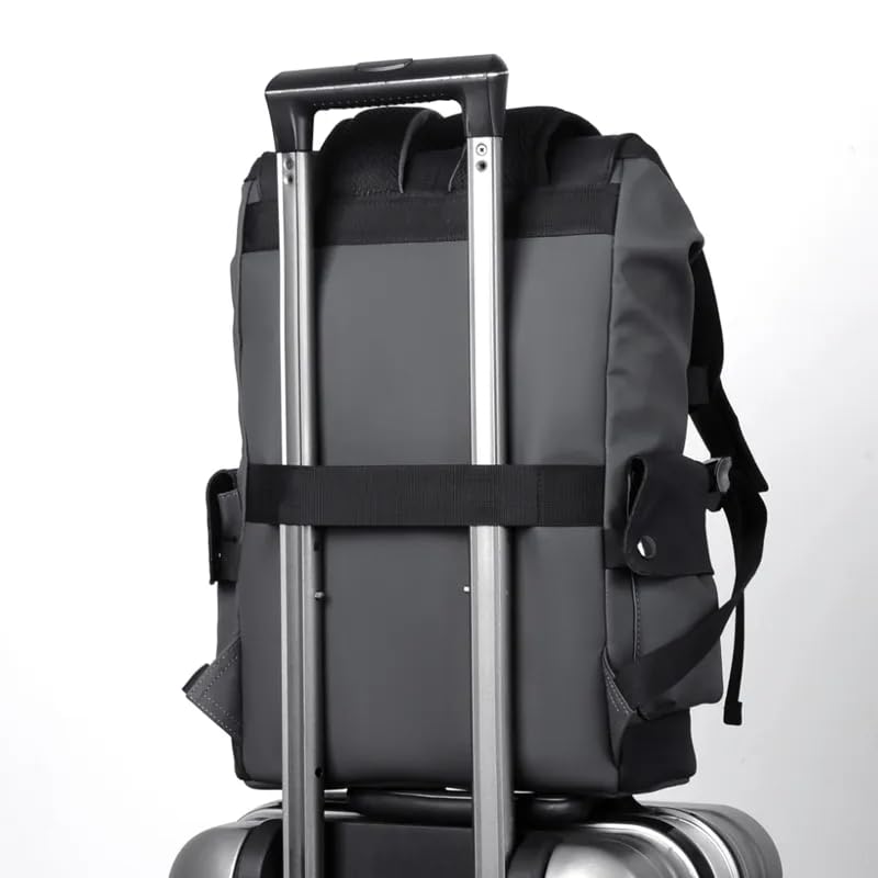 Smart Travel backpack Waterproof,Scratch-Resistant,Camping,Hiking,Sport,school,college Bag,Business,fits up to 15.6 Inch Laptop with built-in USB port & headphones port for Men & Women Black-Gray