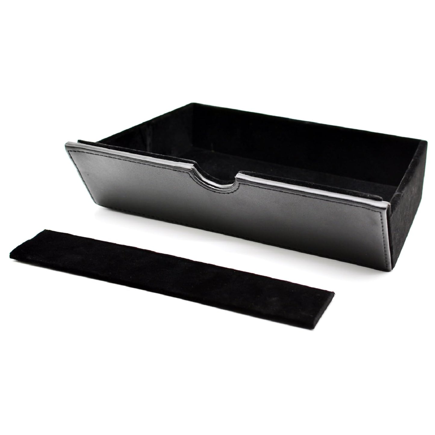 Car Center Console Fit Tesla Cubby Drawer Storage Box Glasses Box Customized Compatible with Tesla Model X Model S, with Removable Layer, Black, Wooden & Leather, Upgraded Layer Design
