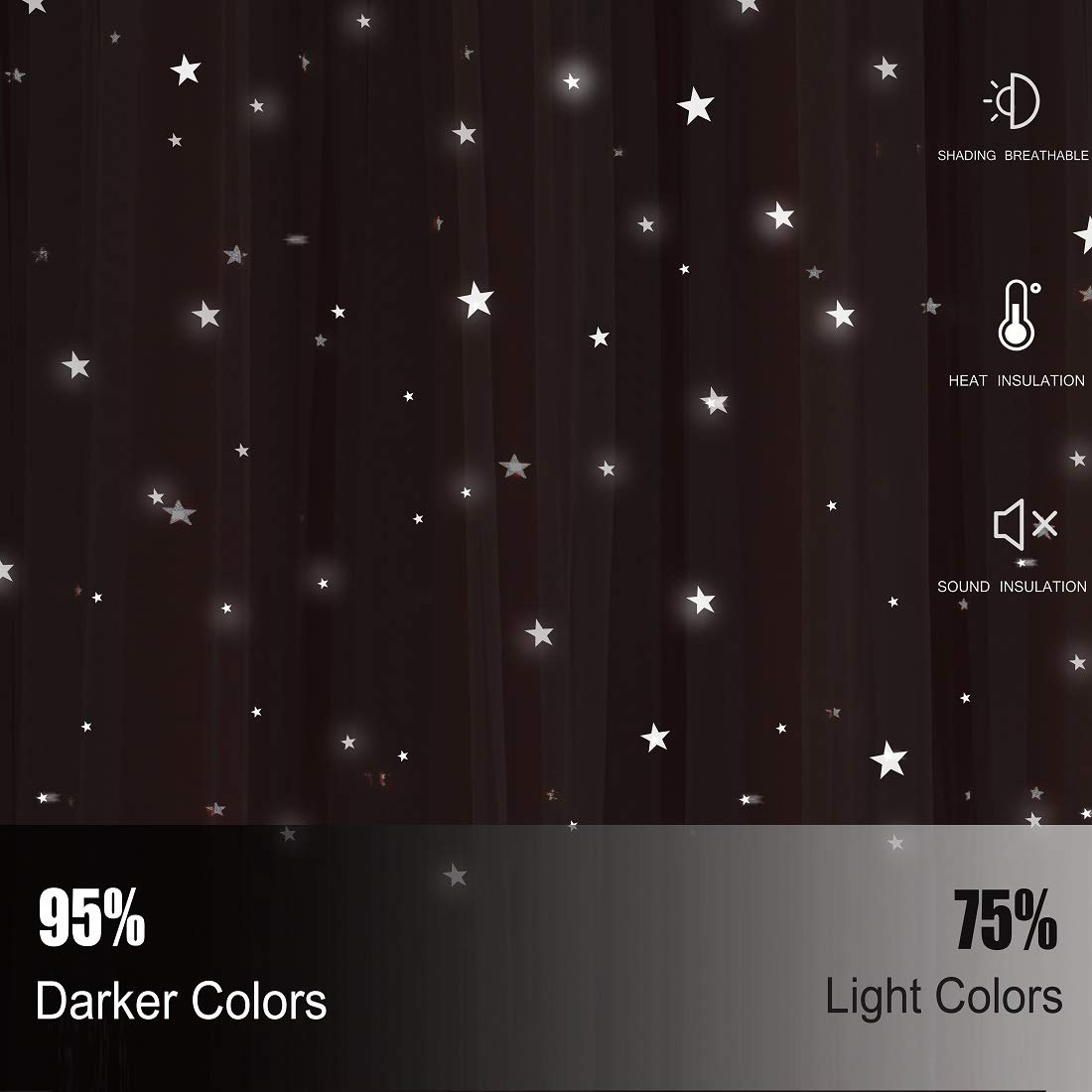 UNISTAR 2 Panels Stars Blackout Curtains for Bedroom Girls Kids Baby Window Decoration Double Layer Star Cut Out Aesthetic Living Room Decor Wall Home Curtain,W52 x L95 Inches,Pink