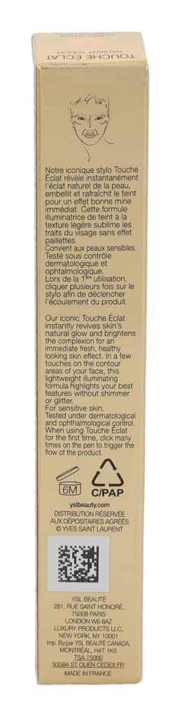 Yves Saint Radiant Touch/Touche Eclat #2 Luminous Ivory (Beige), 0.1 Ounce