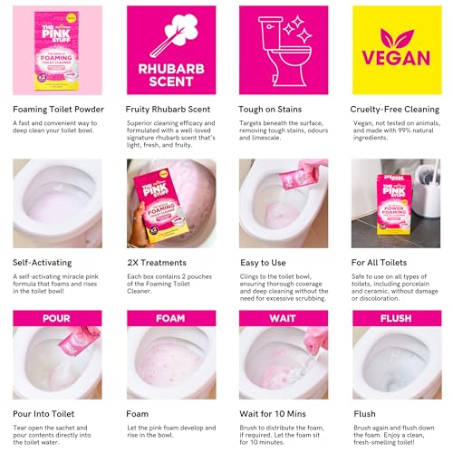 Stardrops - The Pink Stuff - The Miracle Power Foaming Toilet Cleaner - 2 Treatments - Self Activating Pink Foam, 25 ounce (Pack of 1)