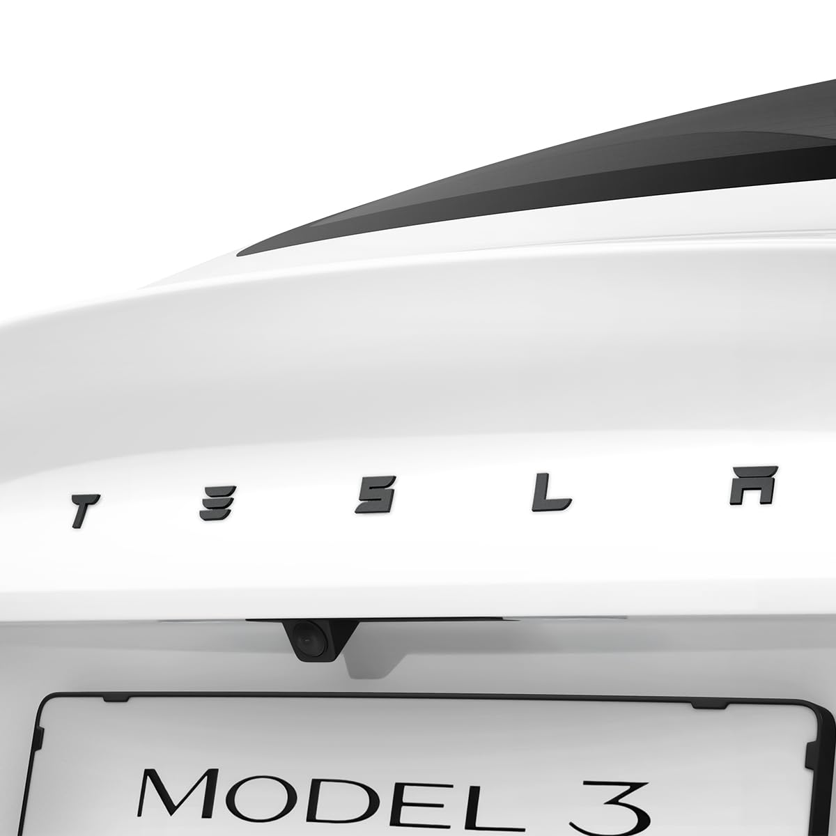 Spigen Rear Emblem Logo Full Cover Sticker Designed for Tesla Model 3 2025/2024 Refresh (Highland) - Black