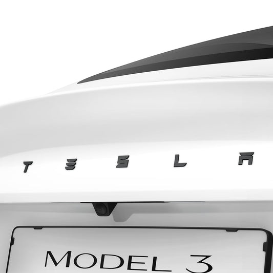 Spigen Rear Emblem Logo Full Cover Sticker Designed for Tesla Model 3 2025/2024 Refresh (Highland) - Black