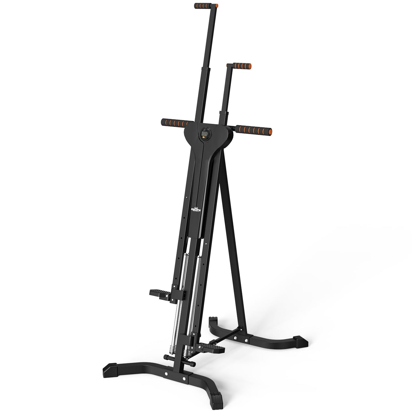 Vertical Climber Exercise Machine for Home Gym with 4 Metal Guide Rails Folding Exercise Climber Cardio Workout Machine 5-Level Heights Stair Stepper Newer Version, Easy to Assemble