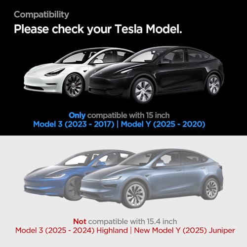 Spigen Tempered Glass Screen Protector [GlasTR EZ FIT] Designed for Tesla Model 3 (2023-2017), Tesla Model Y (2025-2020) 15 inch Dashboard Touchscreen - Matte/Anti Fingerprint
