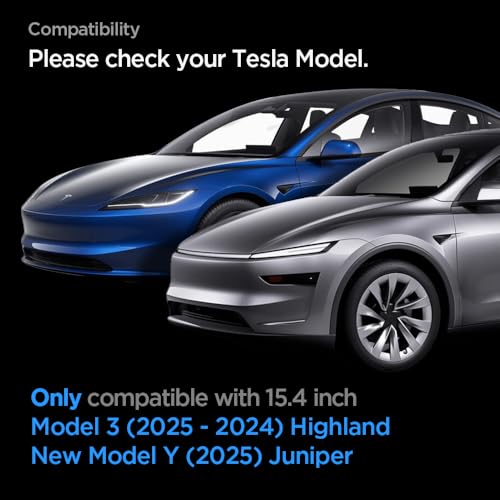 Spigen Tempered Glass Screen Protector [GlasTR EZ FIT] designed for Tesla Model 3(2024/2025), New Model Y (Juniper) 15.4" Dashboard Touchscreen - Matte/Anti Glare/Anti Finger Print