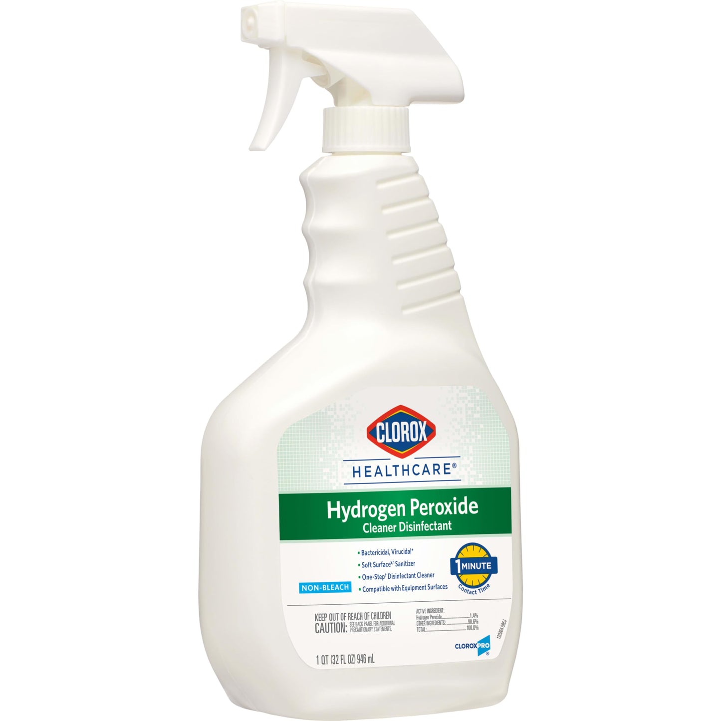 Clorox Healthcare Hydrogen Peroxide Cleaner Disinfectant, Bleach Free, 32 Fluid Ounces (Package May Vary)
