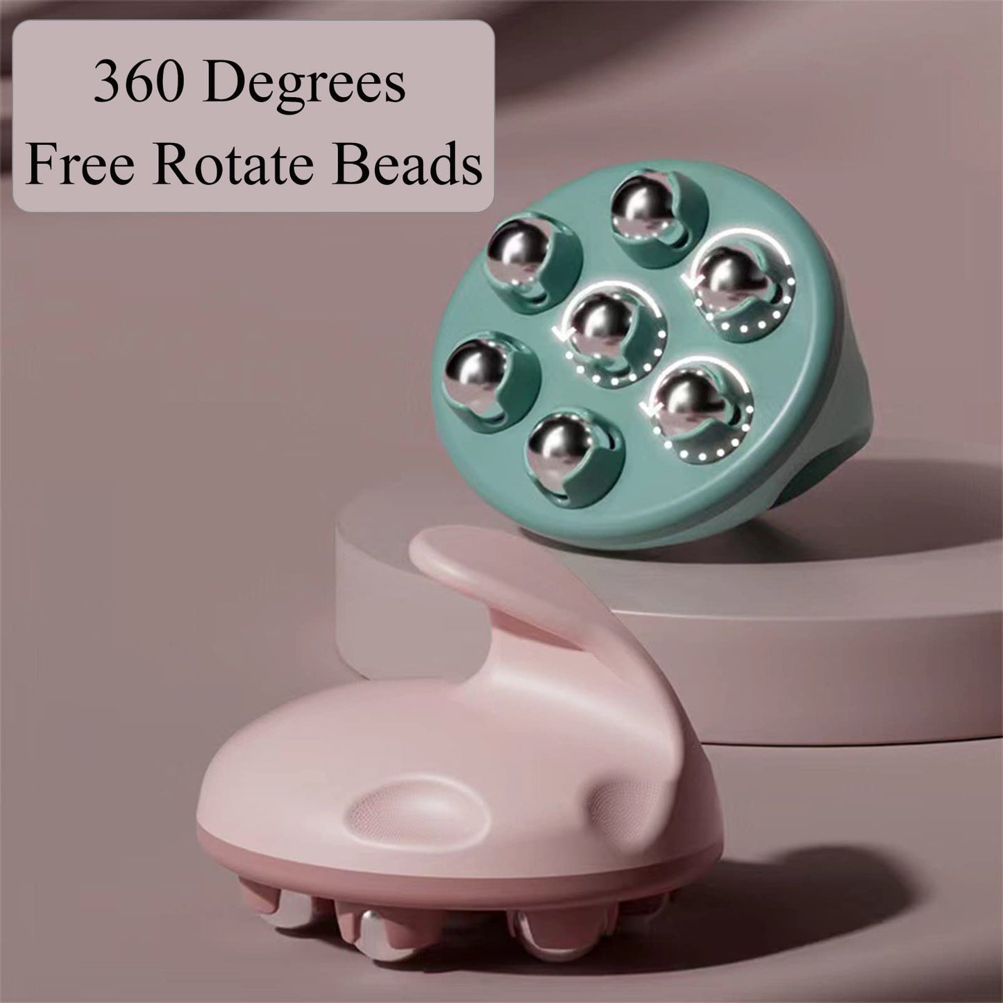 WMM Hand Held Massager, Full Body Massage Tool with Roller Ball Massager Manual 362-degree-roller for Muscle Back Neck Joint Foot Shoulder Leg Pain Relief with Portable Design