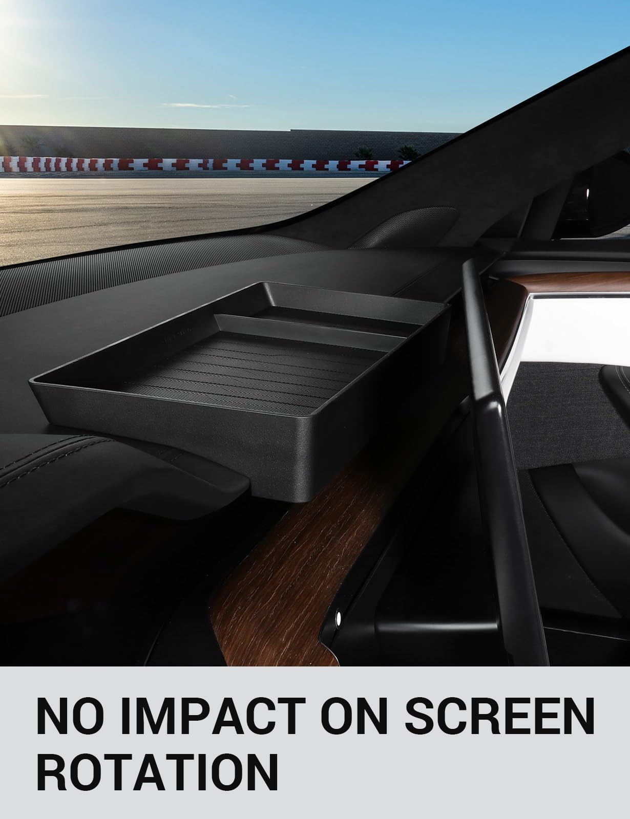 BASENOR 2022-2025 Tesla Model X Model S Center Console Organizer Behind Screen Storage Box, Dashboard Hidden Tray, Non-Slip Sunglasses Card Tissue Holder, Accessories for Refresh Plaid Long Range