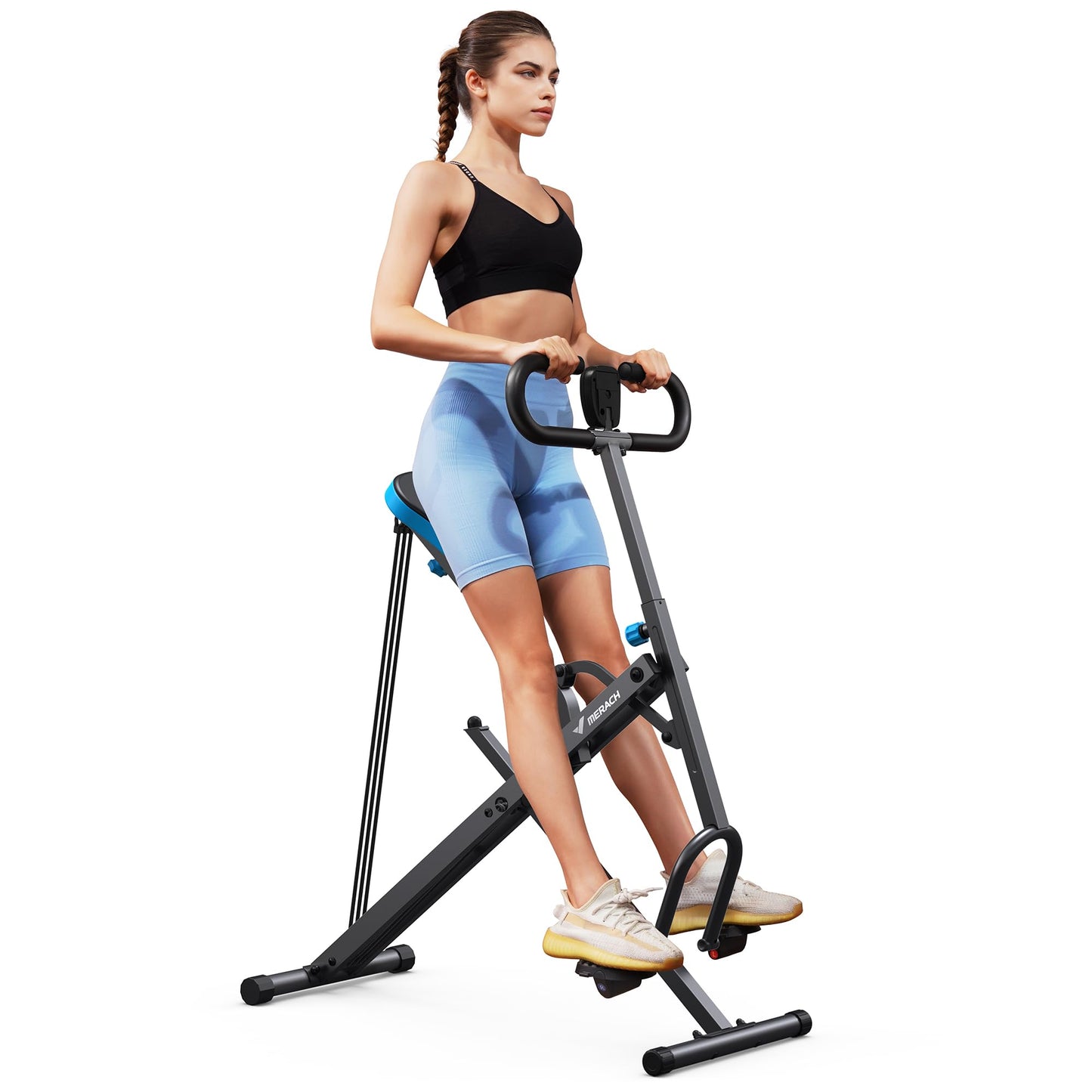 Squat Machine, MERACH R07 2 in 1 Squat Rowing Machine, Easy Setup & Foldable Exercise Equipment, Glute Trainer Machine, Glutes & Leg Home Workout Machine