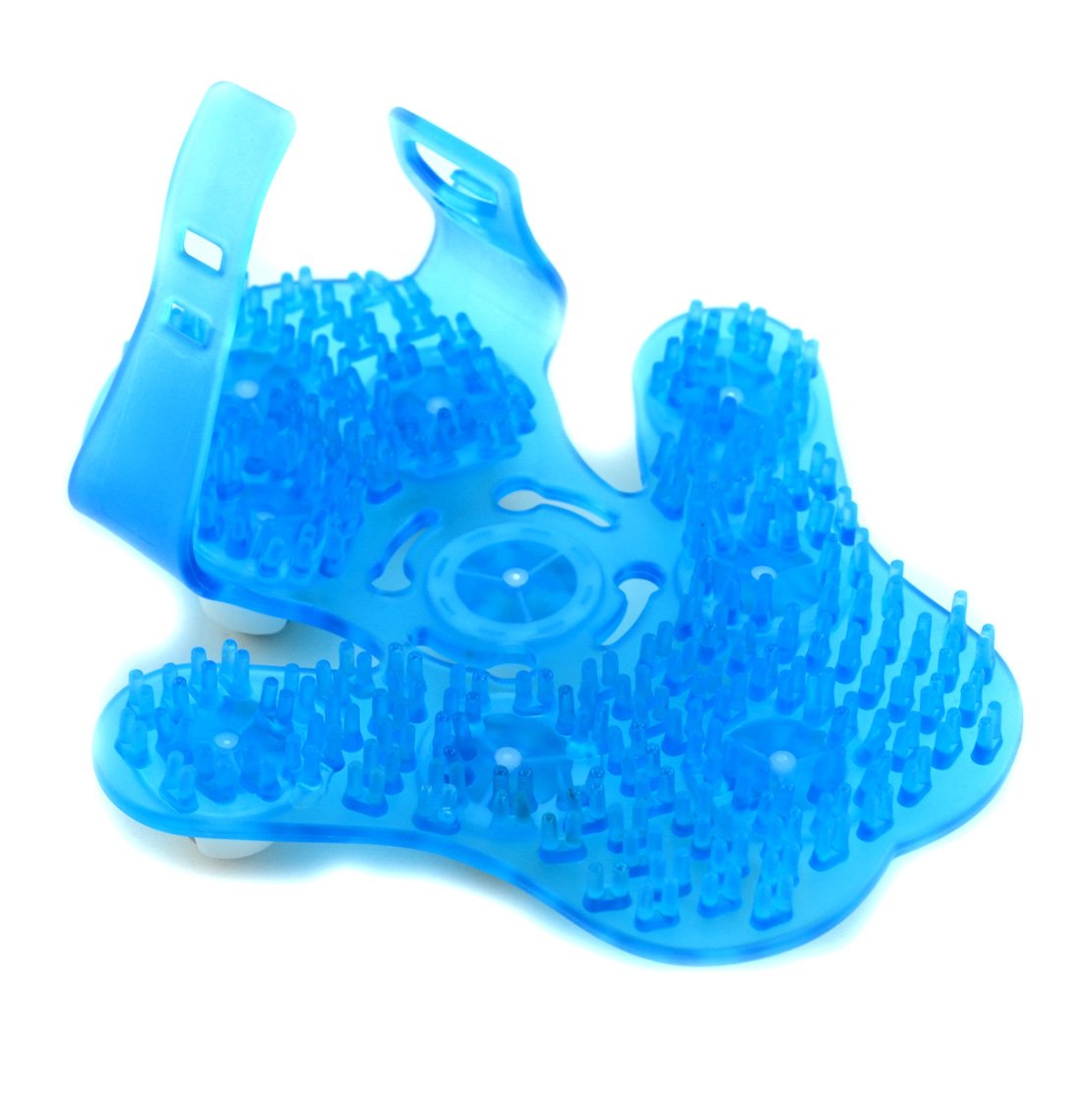 SAMYO Palm Shaped Massage Glove Body Massager with 9 360-degree-roller Metal Roller Ball Beauty Body Care (Blue)