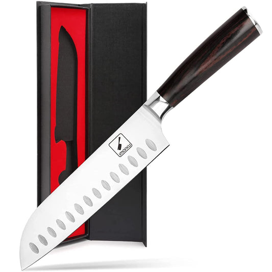 imarku Chef Knife 7 Inch Kitchen Knife Ultra Sharp Santoku Knife - 7Cr17Mov Japanese Chefs Knife, Kitchen Gadgets 2025, Birthday Gifts for Him Her, Best Gifts for Women Men