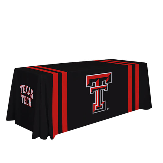 Victory Corps Texas Tech Red Raiders 6' College Sports Printed Table Throw - NCAA Licensed - Polyester Draped - School Tablecloth (Black, Red)