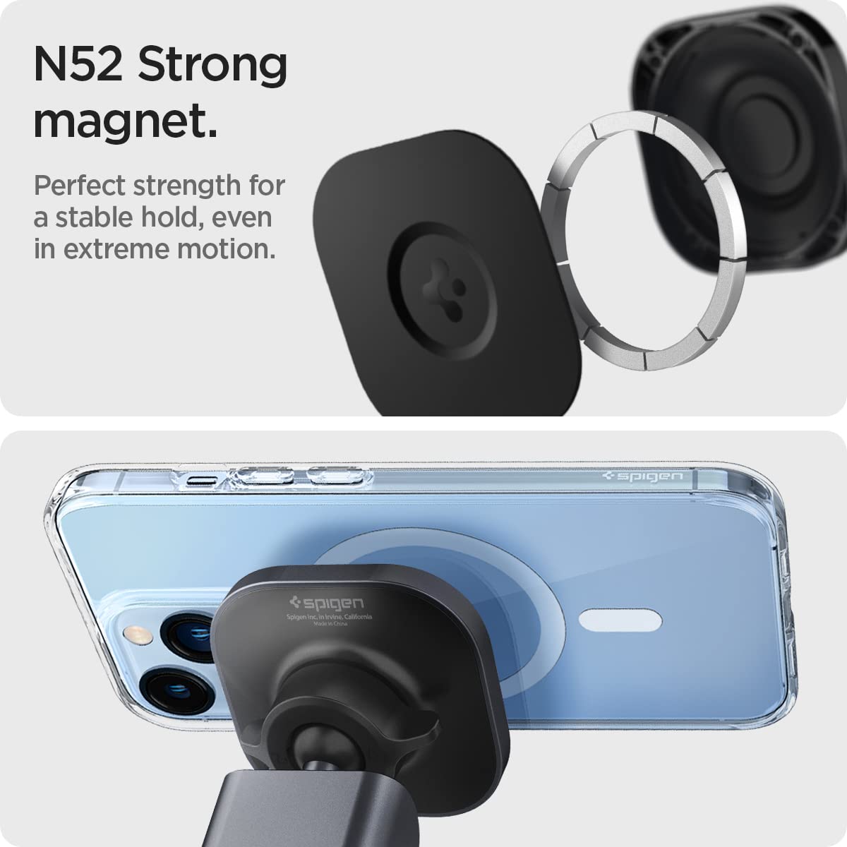 Spigen OneTap [2023 Upgraded] (MagFit) Designed for Tesla Model 3 / Y Designed for Magsafe Car Mount Compatible with iPhone 16 Pro Max, 16 Pro, 16 Plus, 15, 14, 13, 12 Series & MagSafe Compatible Case