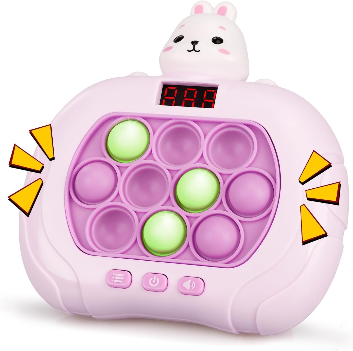 Blackma Fast Push Game Pop Fidget Toys for Kids, Handheld Puzzle Game Sensory Toys with LED Screen, Quick Push Light Up Game Gifts for 3-12 Year Old Girls Boys (Rabbit)