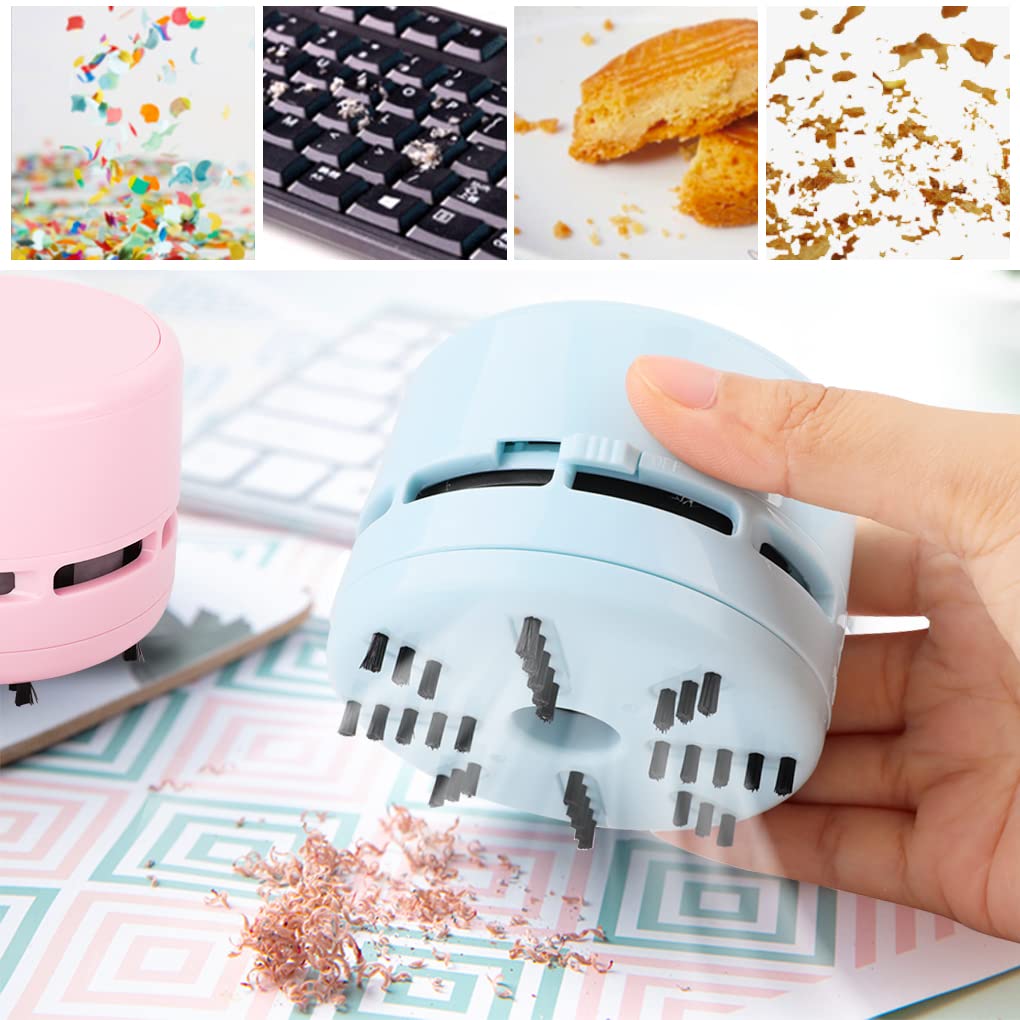 FineInno Desktop Vacuum Cleaner,Mini Hand Held Vacuum for Desk,Mini Table dust Sweeper for Keyboard, Car, Home,Office Tech Gadgets Accessories