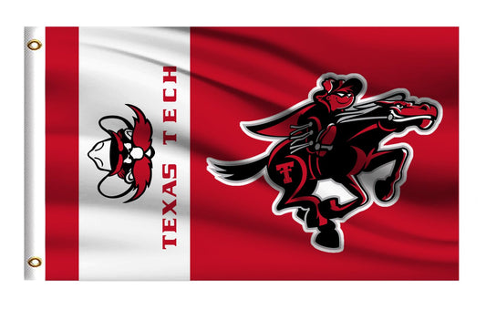 College Flag Texas Tech Outside 3x5 Compatible with Red Raiders,Double Sided University Banner