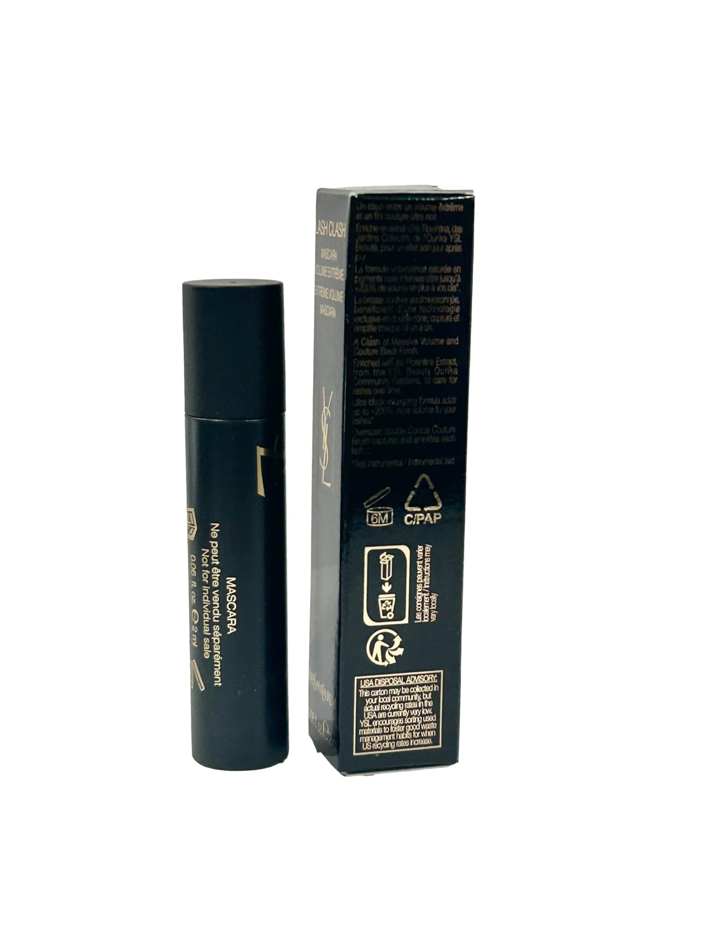 Yves Saint Laurent YSL Mascara LASH CLASH Noir Black SMALL 2 ML 0.06 FL OZ MINI TRAVEL SIZE