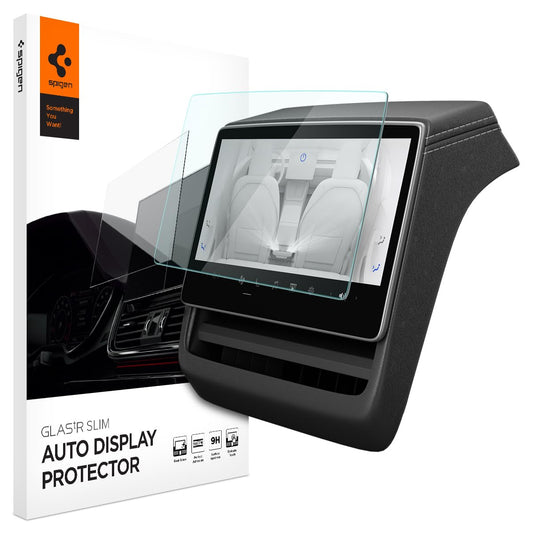 Spigen Tempered Glass Screen Protector [GlasTR Slim] designed for Tesla Model 3 (2024/2025), New Model Y Juniper (2025/2026) 8" Rear Touchscreen - Matte/Anti Finger Print